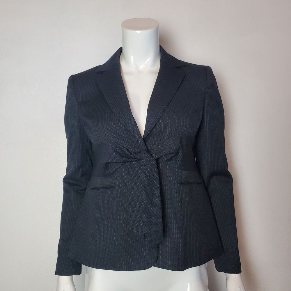 Vintage Y2K Kasper Black Gray Pinstripe Blazer
